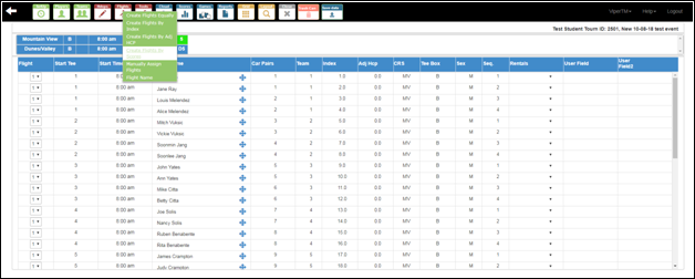 Create Flights by Scores